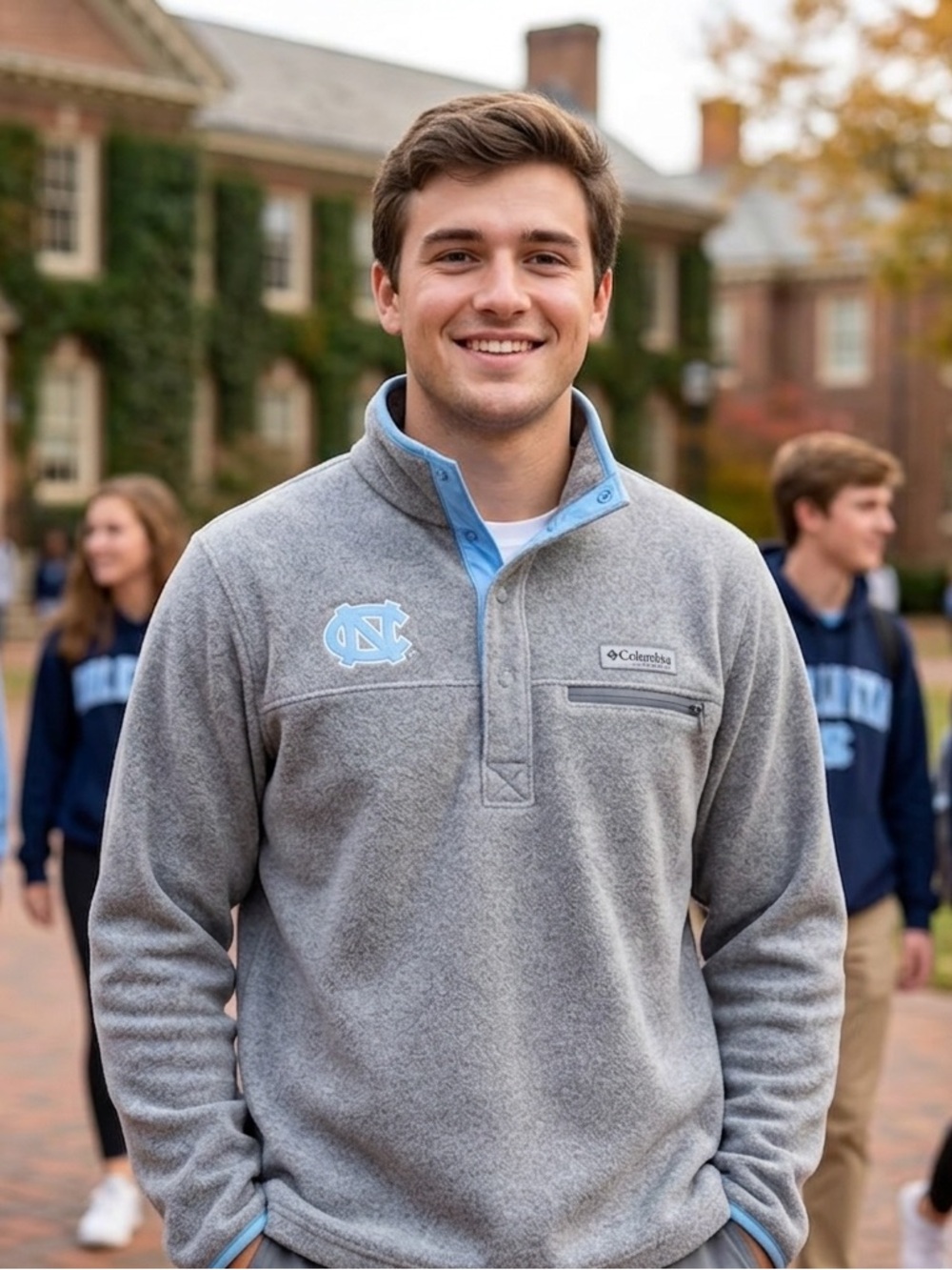 Columbia 3/4 Zip Pullover Univ of North Carolina. EUC